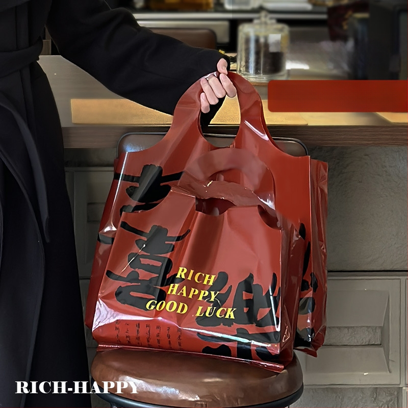 Hongshen PE rankinė drabužiams su logotipo spauda, pritaikoma, eksporto išskirtinis tiekėjas, rankų dažymo stilius