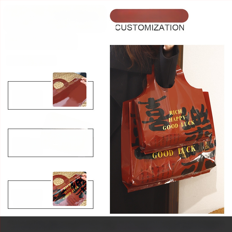 Hongshen PE rankinė drabužiams su logotipo spauda, pritaikoma, eksporto išskirtinis tiekėjas, rankų dažymo stilius