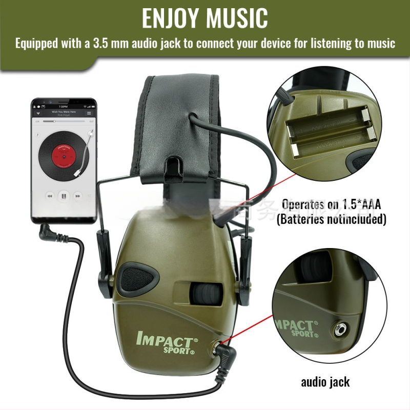 Kõrvakaitsmed jahinduseks, pea peal kinnitatav, heli vastuvõtt ja müra vähendamine