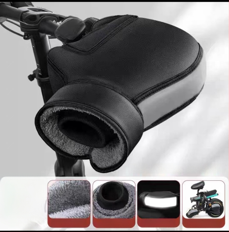 Ādas ziemas braukšanas cimdi, bieza, īsa manšete, piemēroti riteņbraukšanai un sacensībām