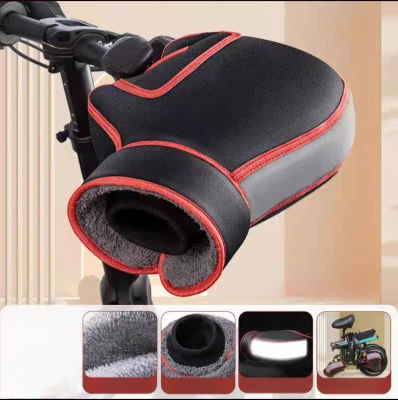 Ādas ziemas braukšanas cimdi, bieza, īsa manšete, piemēroti riteņbraukšanai un sacensībām