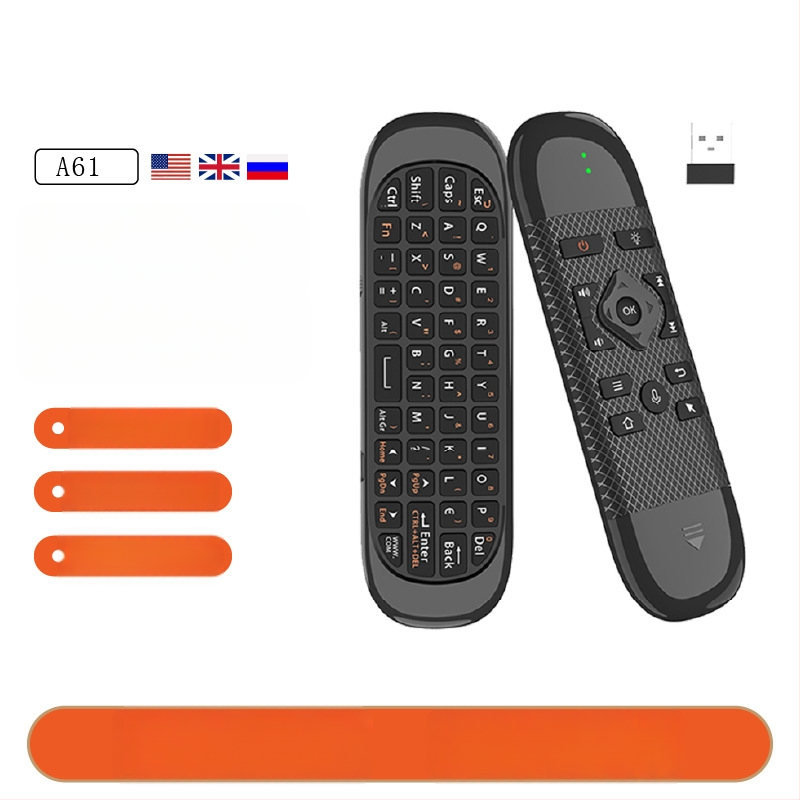 Bezvadu tastatūra ar Air Mouse un tālvadības pulti – Dubultā režīms (Bluetooth un 2.4G), USB interfeiss, darbības attālums 10 m, 1000dpi, balss vadība