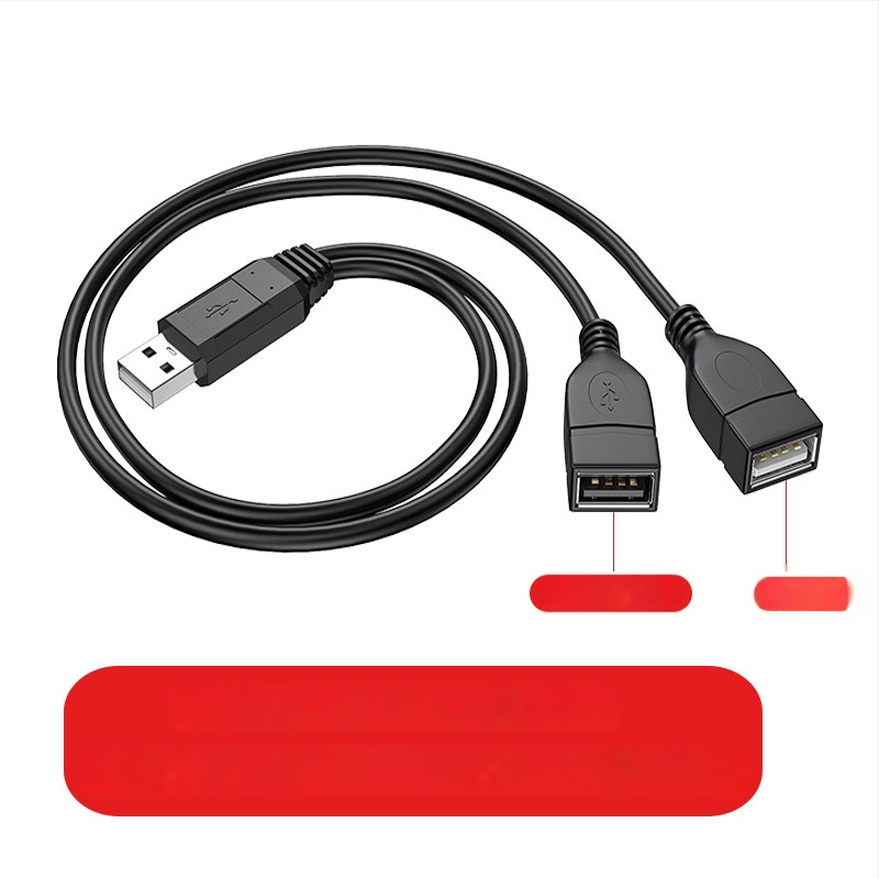Kabel USB od čistog bakra, podjela 1 na 2, 1 muški i 2 ženska USB priključka, trostrani adapter/produžni kabel, duljine 1,5 m, 2 m, 0,3 m