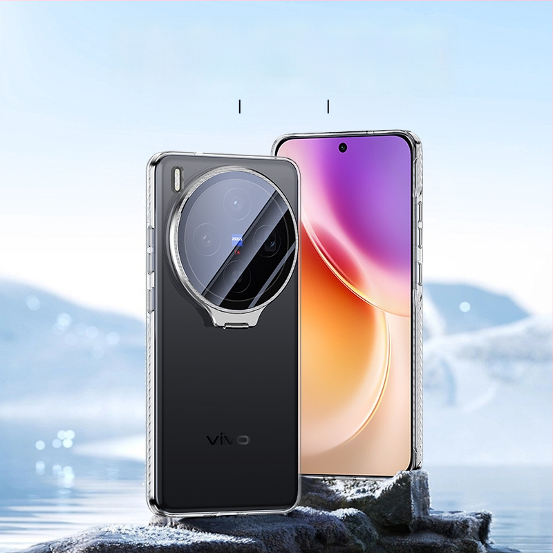 Kućište za Vivo X300Ultra/X200S s prozirnim stražnjim panelom, zaštita leće, potpuno pokriće, aluminijski nosač