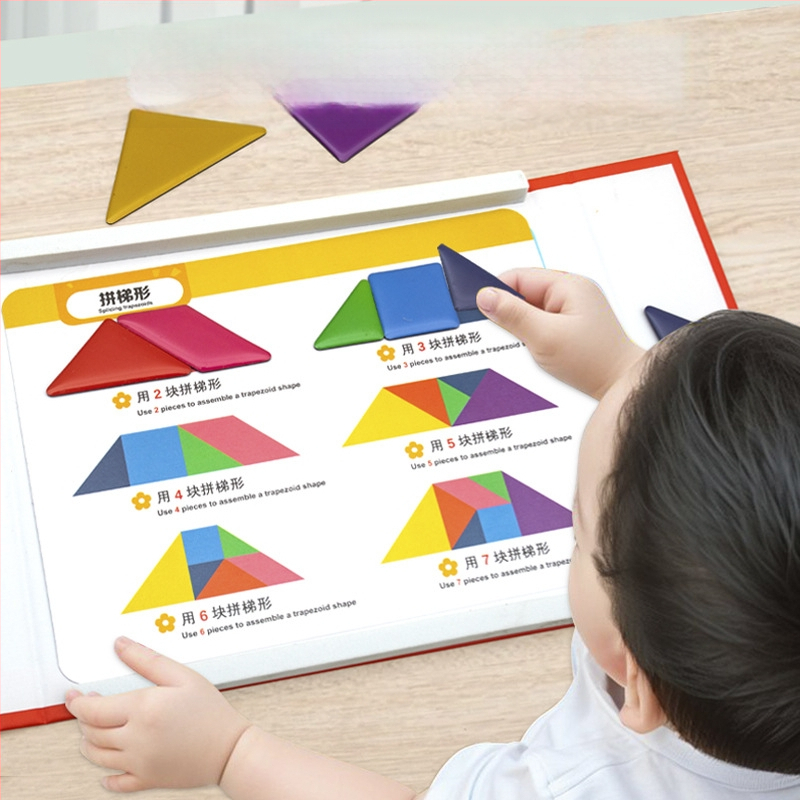 Magnezinė tangramų dėlionė, 3D popierinis švietimo žaislas vaikams 4–6 m, DIY užsiėmimas