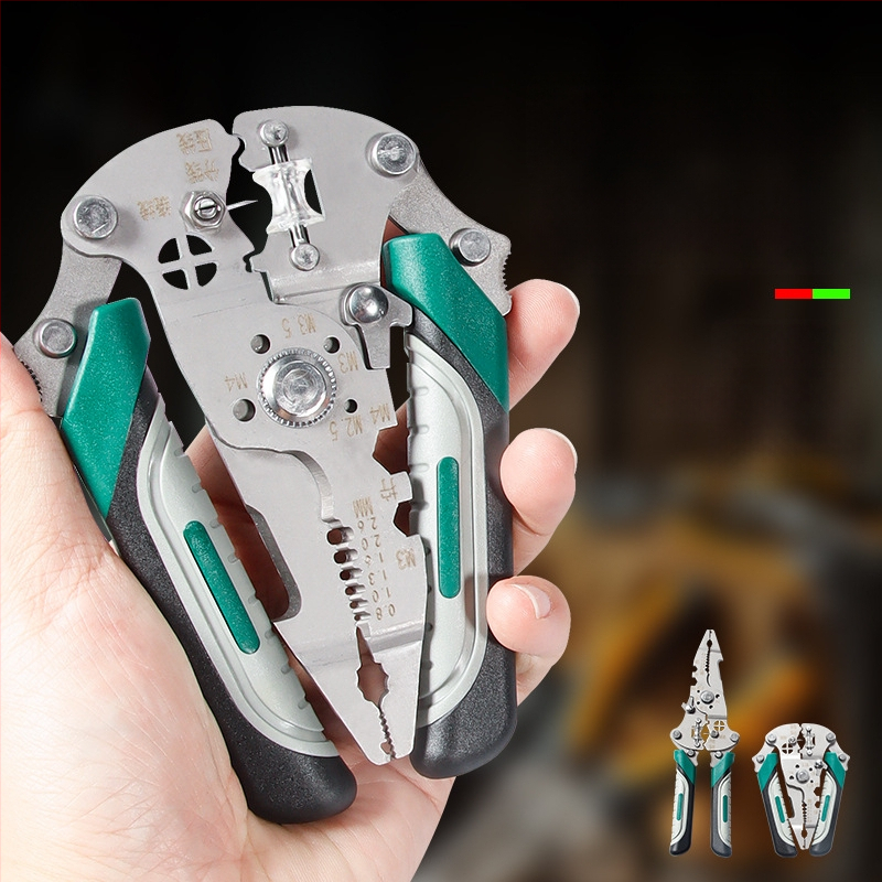 Elektrikas meistrui: daugiafunkcinis nerūdijančio plieno laidų odėkliai – odėkavimas, pjovimas, prispaudimas; sulankstomas dizainas; svoris 0,21 kg