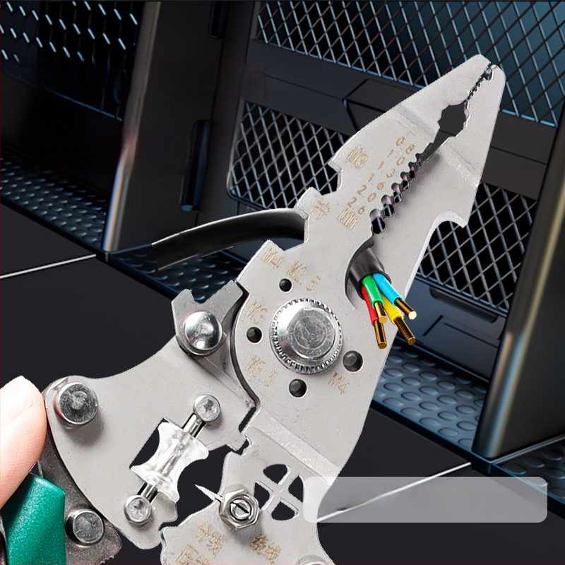 Elektrikas meistrui: daugiafunkcinis nerūdijančio plieno laidų odėkliai – odėkavimas, pjovimas, prispaudimas; sulankstomas dizainas; svoris 0,21 kg