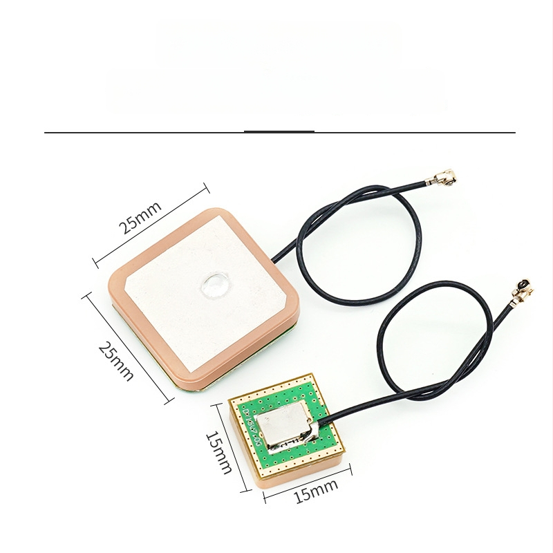 Beidou-GPS dviejų dažnių aktyvioji antena su įmontuotu keraminiu moduliu, 28 dBi, 600-6000 MHz, 50 Ω, SWR ≤1.5