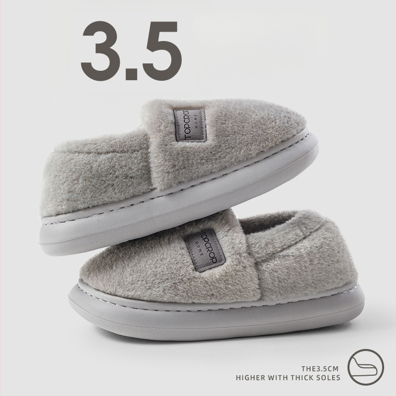 Vīriešu lina mājas čības ar gumijas zoli, sprādzes aizdare, standarta biezums, saglabā siltumu.