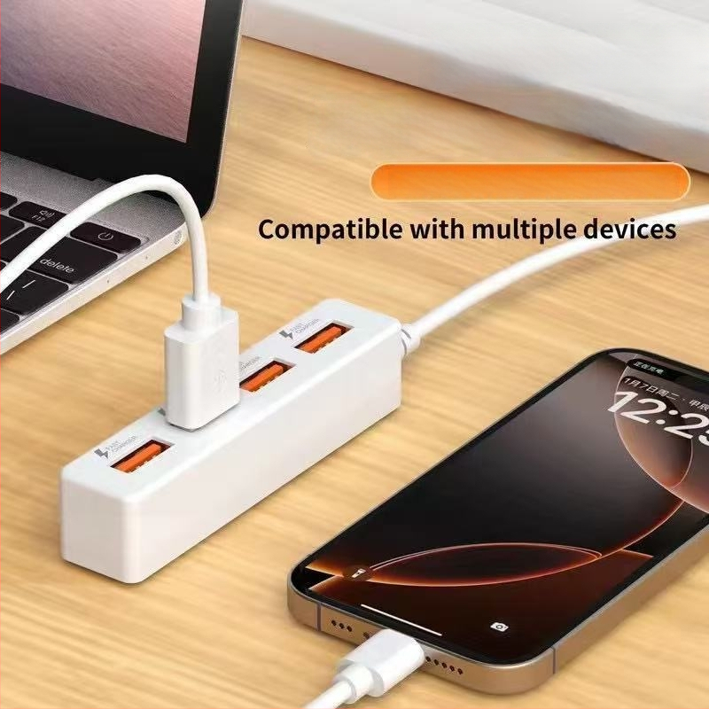 Daugiaportinė USB dokavimo stotis nešiojamiesiems kompiuteriams ir planšetėms, 4-in-1 išmanus įkroviklis, Counting the world