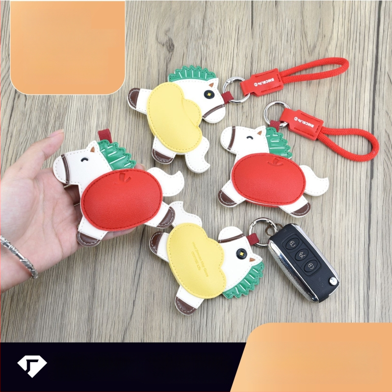 Raktų pakabukas maišui su arkliu, Zodiako arklys, PU medžiaga, naujas nacionalinis stilius