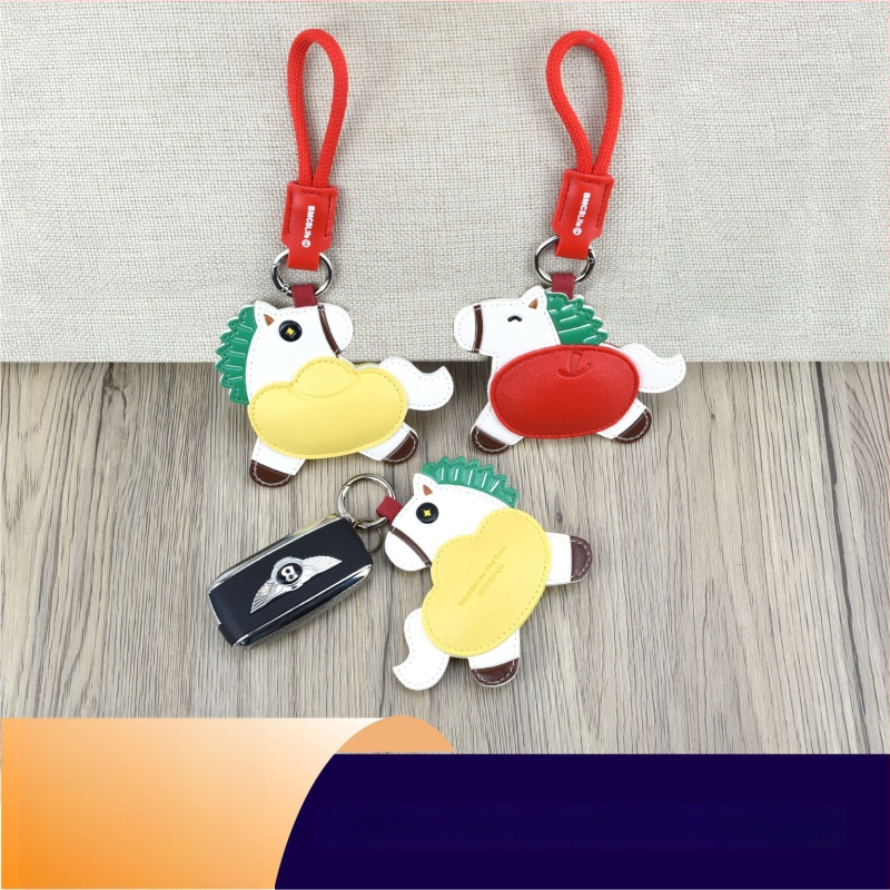 Raktų pakabukas maišui su arkliu, Zodiako arklys, PU medžiaga, naujas nacionalinis stilius