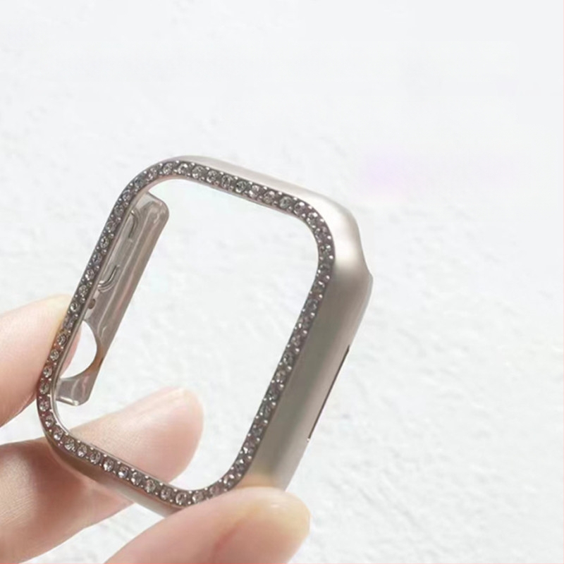 Apple Watch Series 11 dėklas — ertmė su vienu deimantu, suderinamas su S10, medžiaga PC