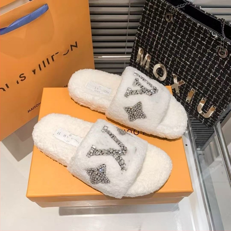 Moteriškos vilnos šlepetės su avies vilnos įdėklu, gumos padas, slip-on, plokščias dizainas, kvėpuojančios, lengvos