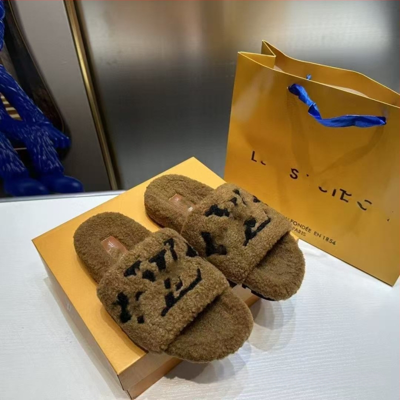 Moteriškos vilnos šlepetės su avies vilnos įdėklu, gumos padas, slip-on, plokščias dizainas, kvėpuojančios, lengvos