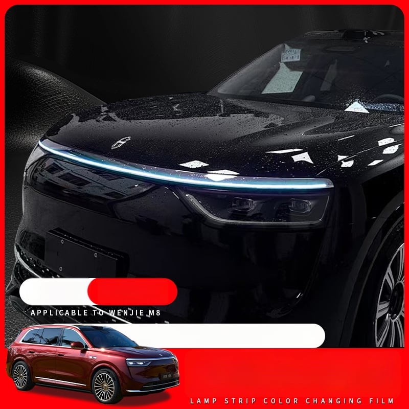 Wenjie M8 LED traka s filmom za promjenu boje za dnevne svjetle i svjetla automobila, crvena, plava i zelena, multikolor opcije, TPU dekorativni film