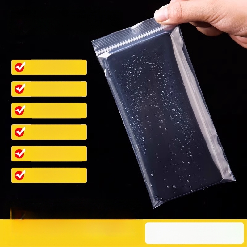 Telefono dėklas su jutikliniu ekranu, atsparus vandeniui medžiaga, skaidrus savarankiškai užsidarantis laikymo maišelis; Talpa: Kita; Pakuotė: Įprasta