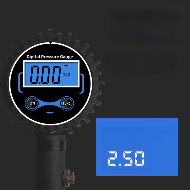 Augstas precizitātes digitālais riepu spiediena mērītājs ar uzpildes pistoli un LCD displeju