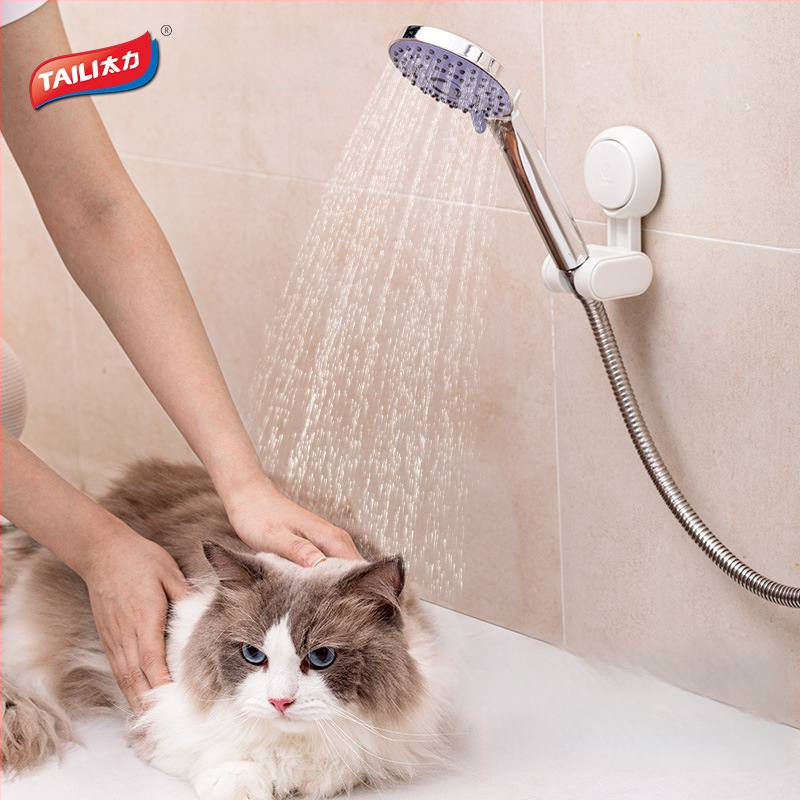 Sieninis dušo laikiklis su siurbimo kilpa, plastmasinis, judantis, nereikalauja gręžimo, be klijų.