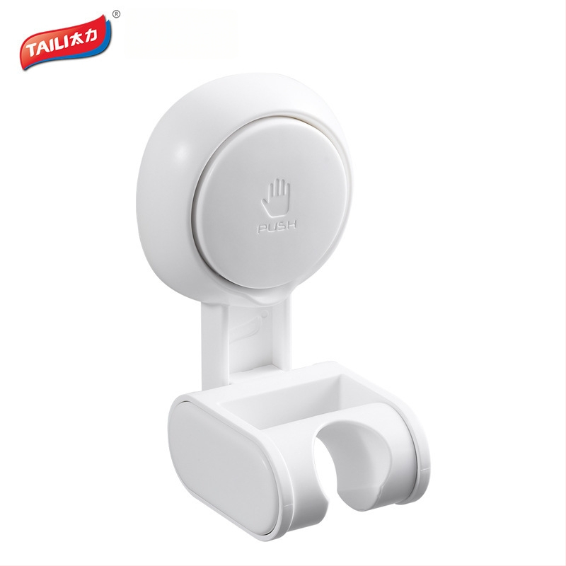 Sieninis dušo laikiklis su siurbimo kilpa, plastmasinis, judantis, nereikalauja gręžimo, be klijų.