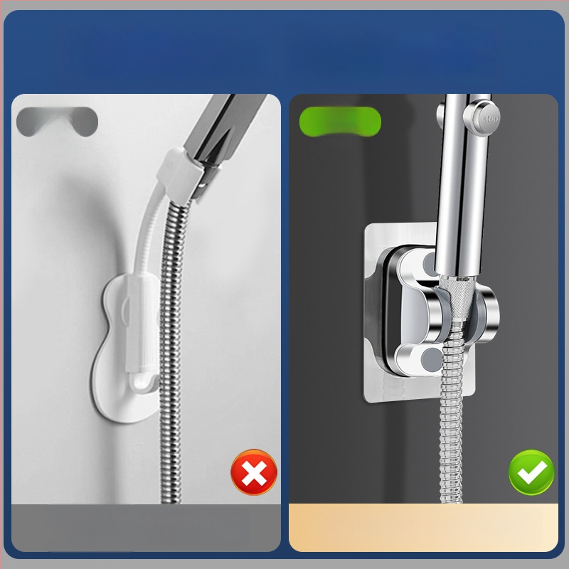 Dušo galvutės laikiklis be gręžimo – ABS medžiaga, siurbimo tvirtinimas prie sienos, šiuolaikinis minimalistinis stilius, vonios aksesuaras