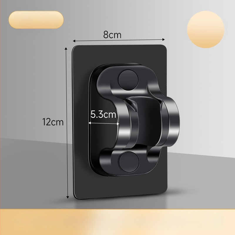 Dušo galvutės laikiklis be gręžimo – ABS medžiaga, siurbimo tvirtinimas prie sienos, šiuolaikinis minimalistinis stilius, vonios aksesuaras