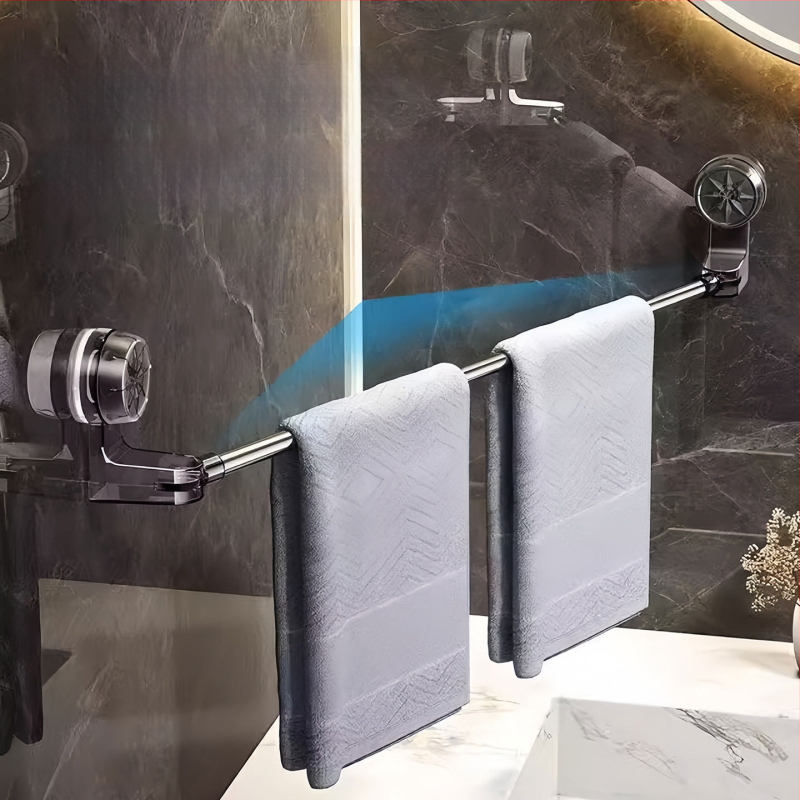 Teleskopinis rankšluosčio laikiklis su siurbtuku, be gręžimo, plastikas, prekinis ženklas Qiwang