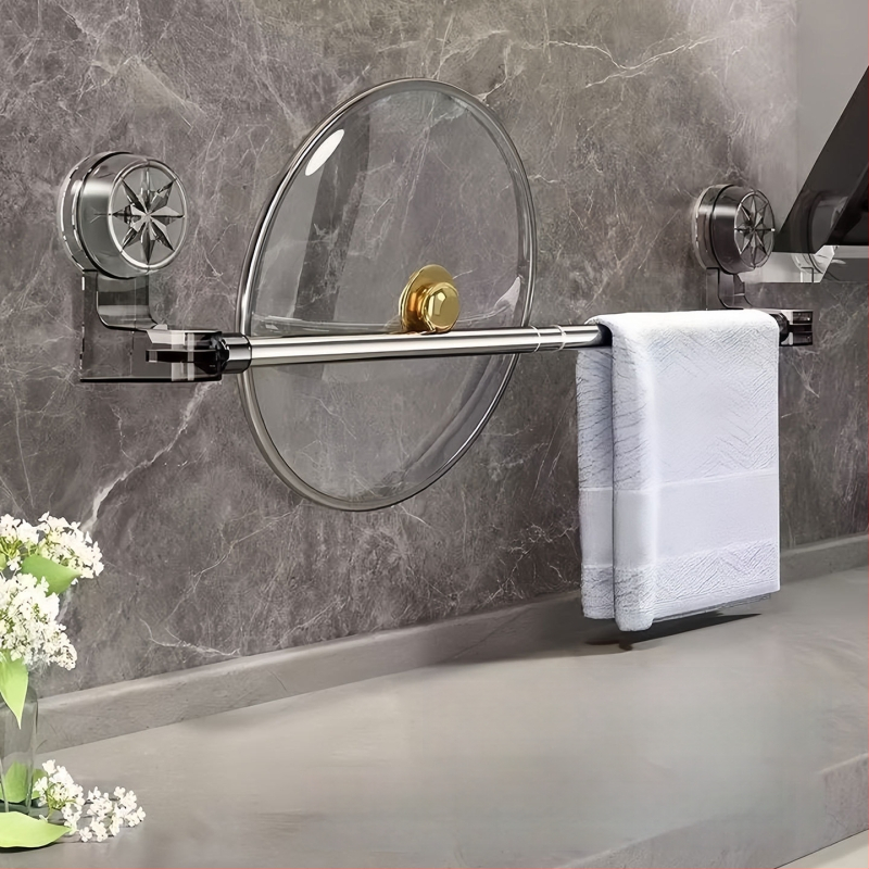 Teleskopinis rankšluosčio laikiklis su siurbtuku, be gręžimo, plastikas, prekinis ženklas Qiwang