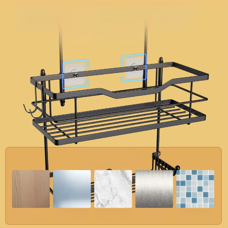 3 pakopų nerūdijančio plieno vonios kambario lentyna, kablio tvirtinimas, nuimama, be gręžimo, drėgnai ir sauso saugojimui