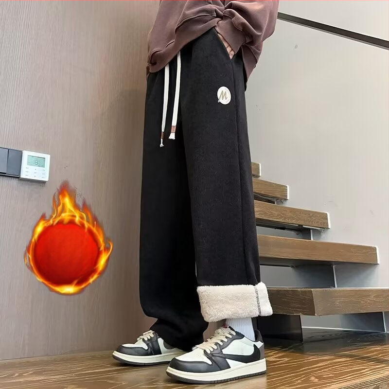 Noortes sportpüksid tüdrukutele, vaba lõikega sirge lõige, puuvill-spandex segu, elastne vöökoht, paks materjal (puuvill-spandex segu, elastne vöökoht, vaba lõige, paks materjal)