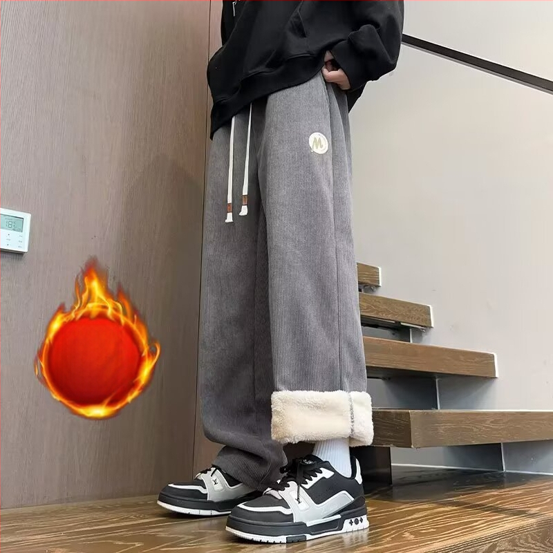 Noortes sportpüksid tüdrukutele, vaba lõikega sirge lõige, puuvill-spandex segu, elastne vöökoht, paks materjal (puuvill-spandex segu, elastne vöökoht, vaba lõige, paks materjal)