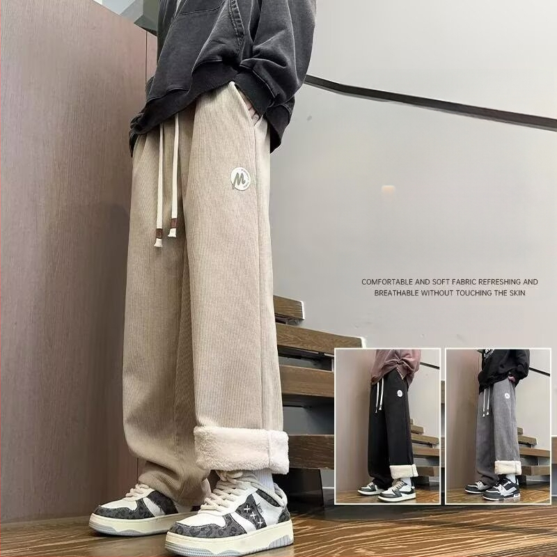 Noortes sportpüksid tüdrukutele, vaba lõikega sirge lõige, puuvill-spandex segu, elastne vöökoht, paks materjal (puuvill-spandex segu, elastne vöökoht, vaba lõige, paks materjal)