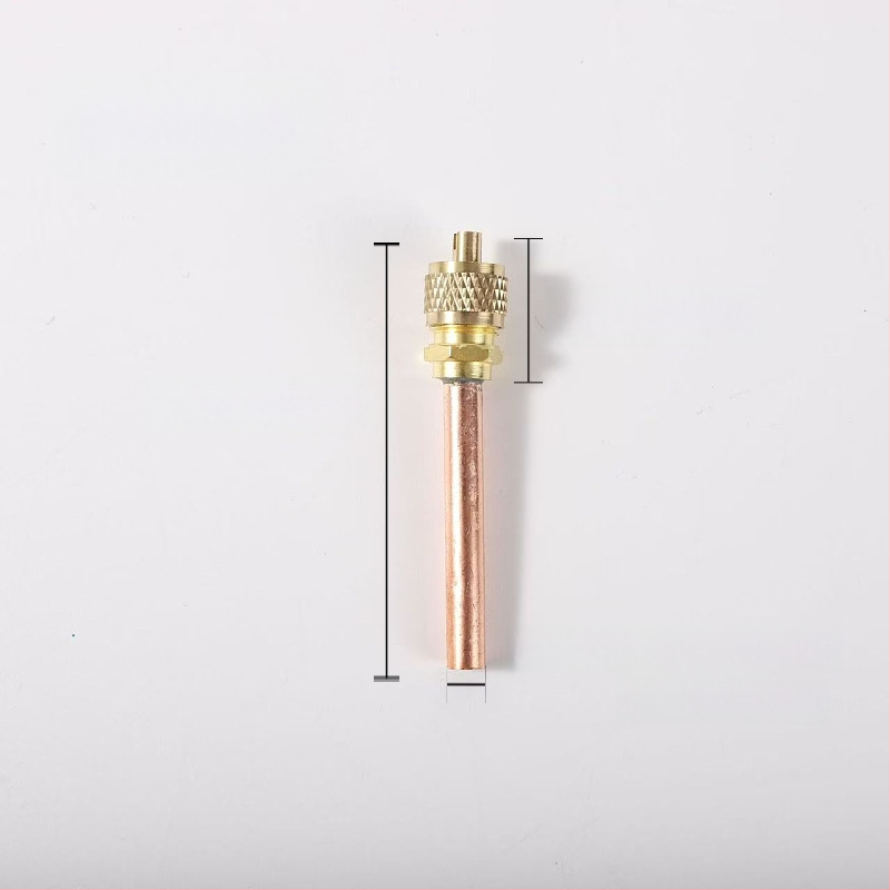 Lodēts fluorīdu vārsts ar adatu, paredzēts gaisa kondicionēšanai un dzesēšanai, tīrs vara korpuss, izturīgs pret augstu spiedienu un temperatūru, droša lodēšana bez noplūdēm, gāzes ievades/izvades savienojums