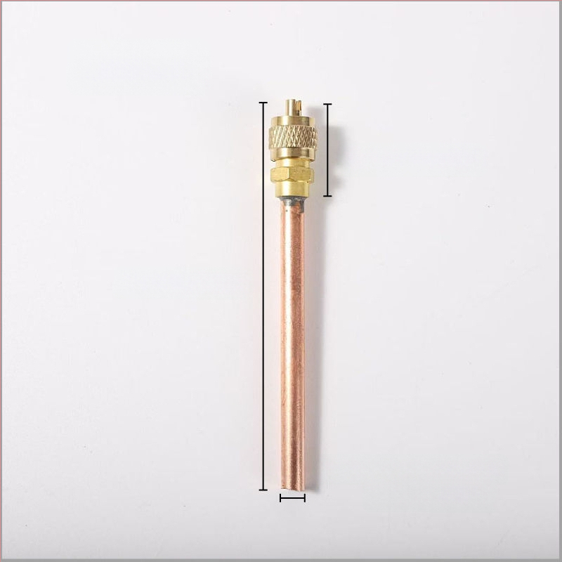 Lodēts fluorīdu vārsts ar adatu, paredzēts gaisa kondicionēšanai un dzesēšanai, tīrs vara korpuss, izturīgs pret augstu spiedienu un temperatūru, droša lodēšana bez noplūdēm, gāzes ievades/izvades savienojums