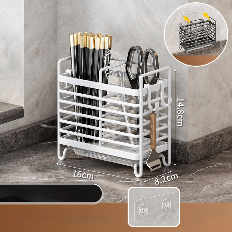 Sieninis indų ir lazdelė laikymo dėklas — ABS plastikas, virtuvės nusausinimo laikiklis, lazdelėms ir šaukštams organizatorius