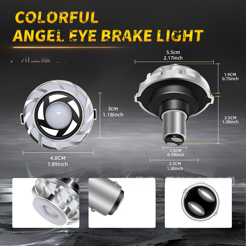 LED stabdžių žibintas motociklui, Colorful Angel Eye modelis, 12V, 1W