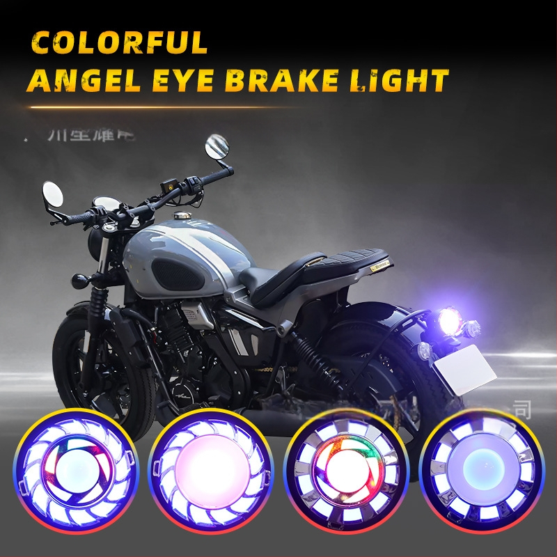 LED stabdžių žibintas motociklui, Colorful Angel Eye modelis, 12V, 1W