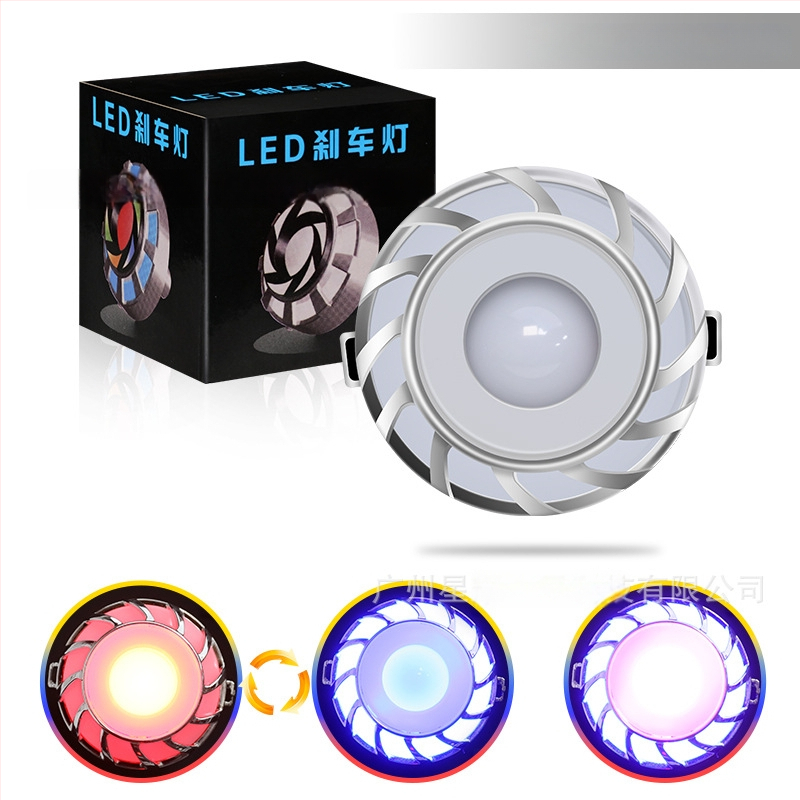 LED stabdžių žibintas motociklui, Colorful Angel Eye modelis, 12V, 1W