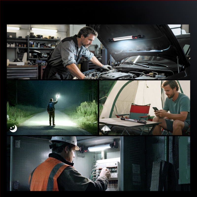 Automobilio remonto LED lemputė su magnetine ilga juosta, aliuminio lydinys, 1200 lm, 3,7 V, LED