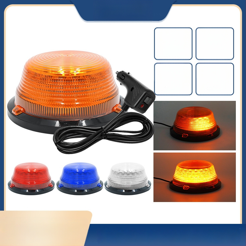 Automobilio LED apvalus įspėjamasis žibintas su magnetiniu tvirtinimu, stiprus blyksnis, 7W, 12–80V, 700 lm, LED 2835, PC korpusas