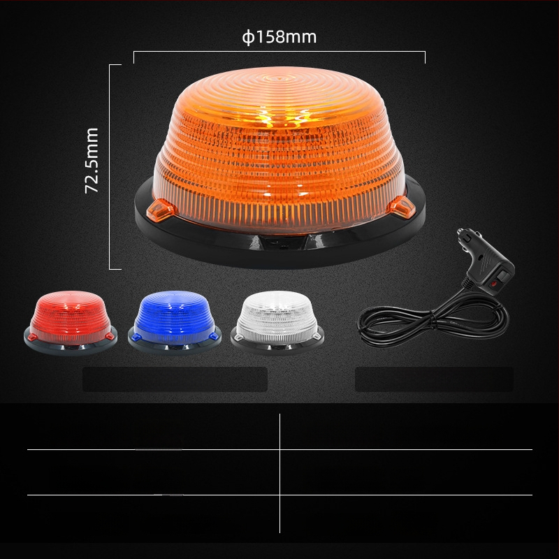Automobilio LED apvalus įspėjamasis žibintas su magnetiniu tvirtinimu, stiprus blyksnis, 7W, 12–80V, 700 lm, LED 2835, PC korpusas