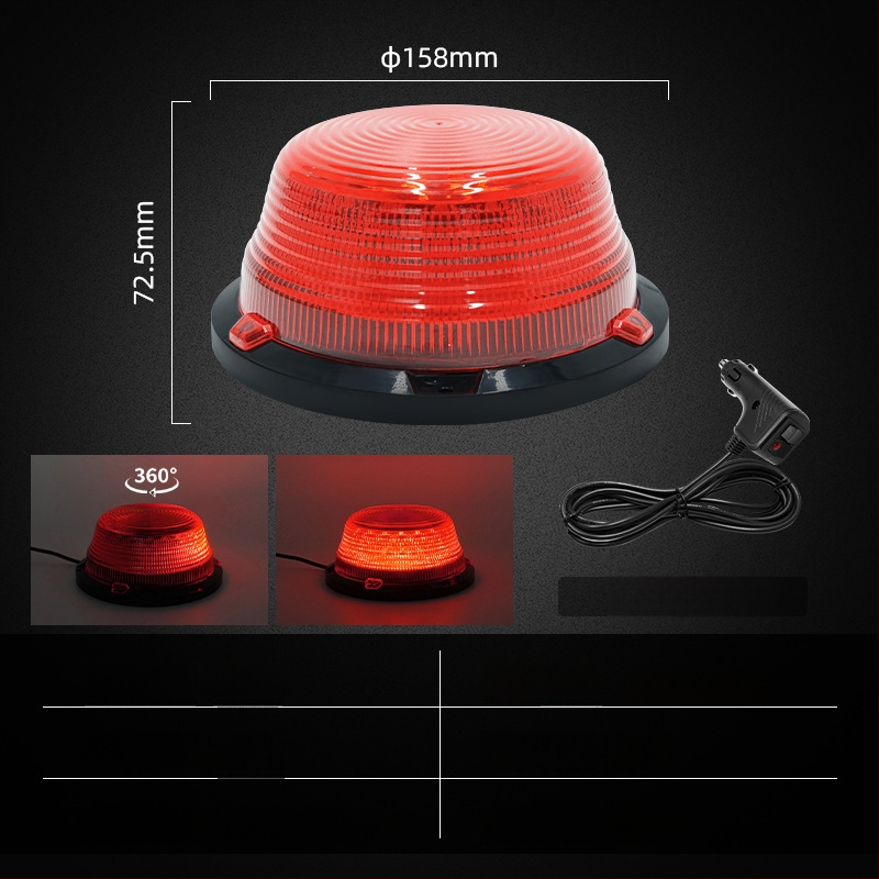Automobilio LED apvalus įspėjamasis žibintas su magnetiniu tvirtinimu, stiprus blyksnis, 7W, 12–80V, 700 lm, LED 2835, PC korpusas