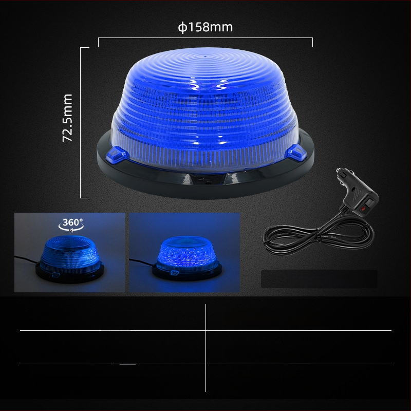 Automobilio LED apvalus įspėjamasis žibintas su magnetiniu tvirtinimu, stiprus blyksnis, 7W, 12–80V, 700 lm, LED 2835, PC korpusas