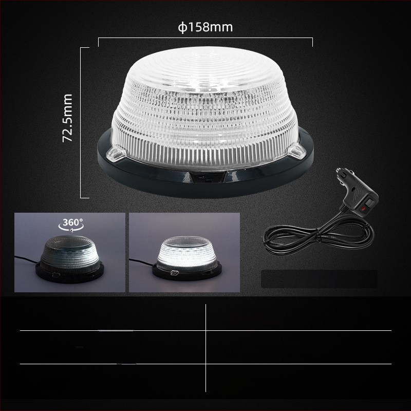Automobilio LED apvalus įspėjamasis žibintas su magnetiniu tvirtinimu, stiprus blyksnis, 7W, 12–80V, 700 lm, LED 2835, PC korpusas