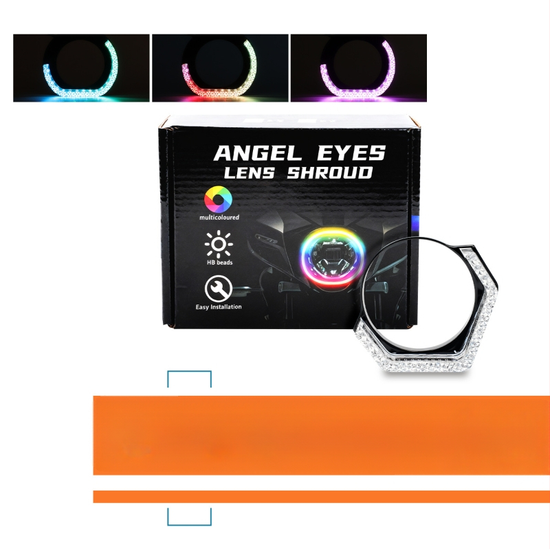 Automobilio Angel Eye dekoratyvinis gaubtas, 5D integruotas, akrilas, 8W, ≤36V, adsorcinis tvirtinimas, universalus suderinamumas