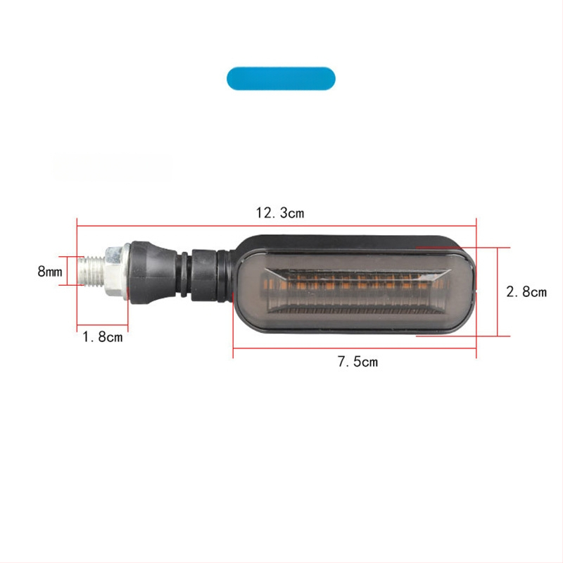 LED posūkio žibintas elektriniam motociklui su ilga rankena ir sekos indikatoriumi (ZXD-03, 2W, 12V, 4000, 10000h)