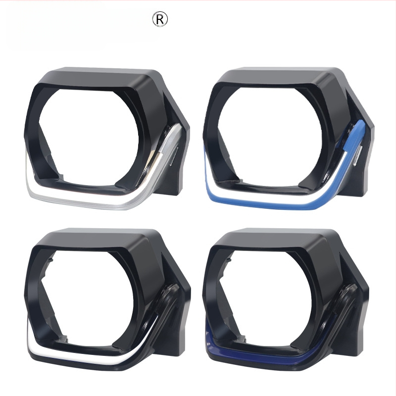 Priekinio žibinto dekoratyvinė gaubtelė su kvadratine objektyvo lęša automobiliams ir motociklams (PVC; 3-12W; 3-12V; 2.5A; bendram naudojimui)