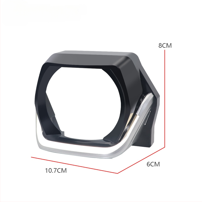 Priekinio žibinto dekoratyvinė gaubtelė su kvadratine objektyvo lęša automobiliams ir motociklams (PVC; 3-12W; 3-12V; 2.5A; bendram naudojimui)