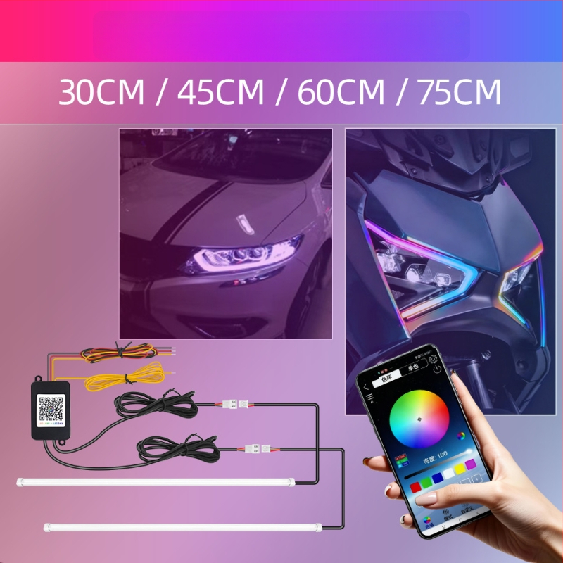 Automobiliniai LED dienos žibintai su šviesos vadovo juosta, silikonas+LED, 12V, 10W, 1000lm, tarnavimo laikas 50 000 h