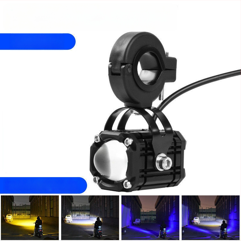 Motociklo velnio akies prožektorius su raudonu mirksinčiu spinduliu, nauja objektyvas, tolimo ir arti spinduliai, 8V